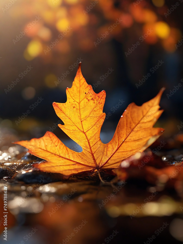 autumn leaf, 8k, attractive ,bokeh effect autumn leaf, 8k, attractive ,bokeh effect