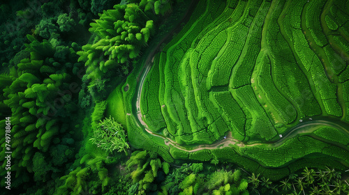 green landscape aerial view, beautiful wallpaper 