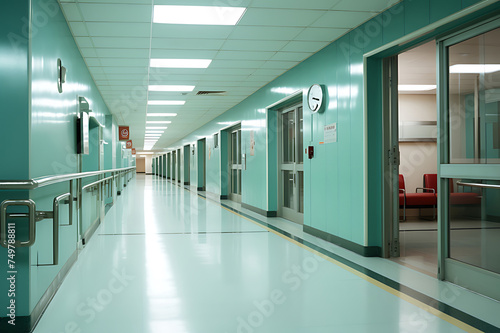 The decoration of the nursing staff s desks inside the new hospital building is beautiful and pleasing to the eye.