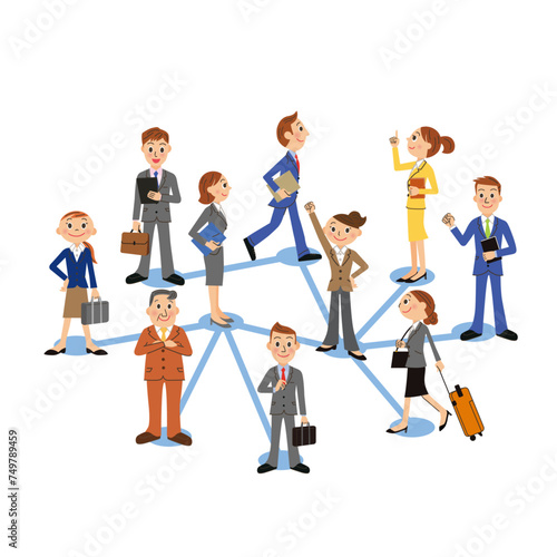 会社員のネットワークのイメージ