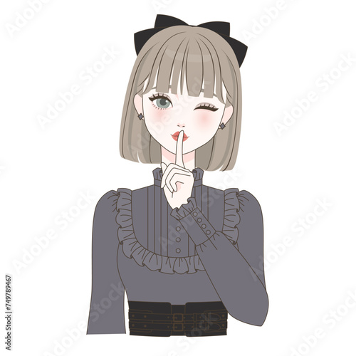 内緒ポーズの女の子