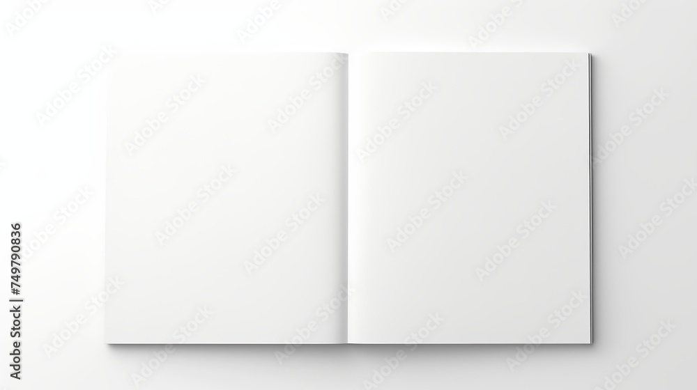 3D Illustration of a Blank Brochure, Suitable for Design Elements, Isolated on White Background, Top View. 3D Illustration of a Blank Brochure, Suitable for Design Elements, Isolated on White Background, Top View.