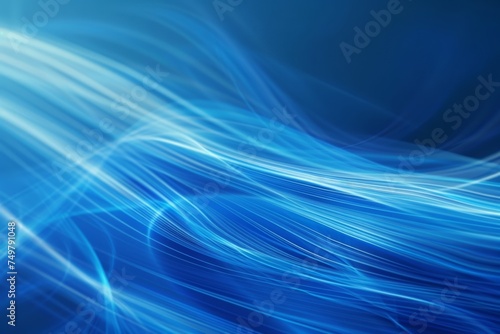 Ethereal blue light streams in a smooth flow, perfect for concepts of connectivity, speed, and digital communication.