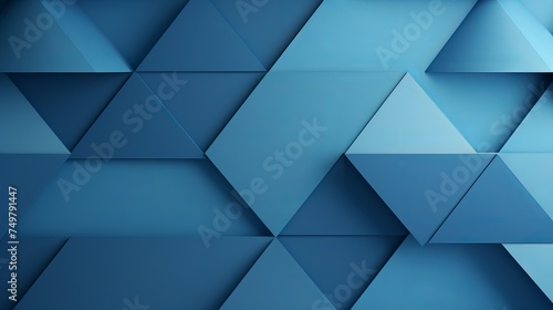 Abstract Background of Blue Pyramid Paper Shapes photo