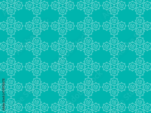 Islamic Arabic Green Luxury Background with Geometric pattern and Beautiful Ornament
