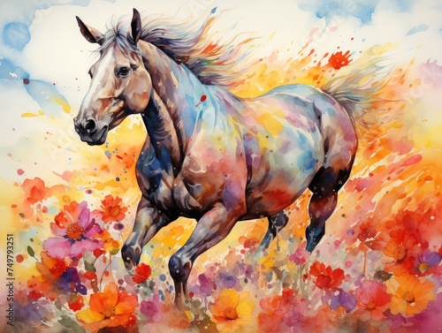 horse in the autumn