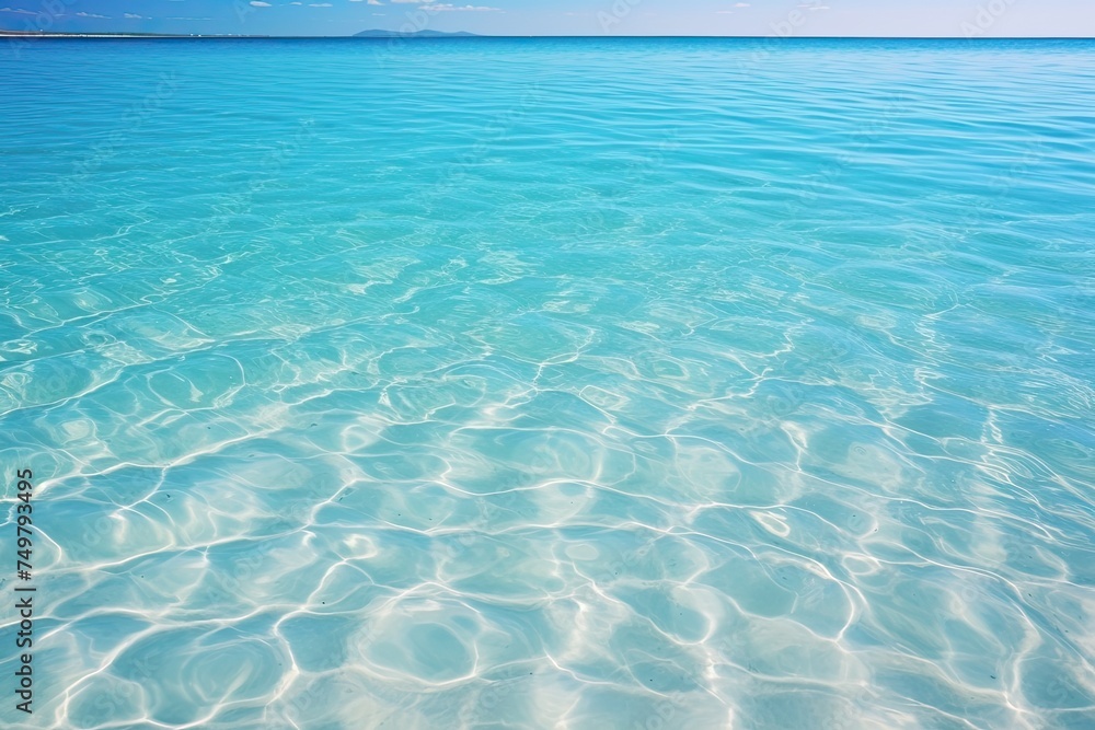 Clear Blue Water on Tropical Beach. A Stunning Scene of Beach Water Surface Against Tropical Background