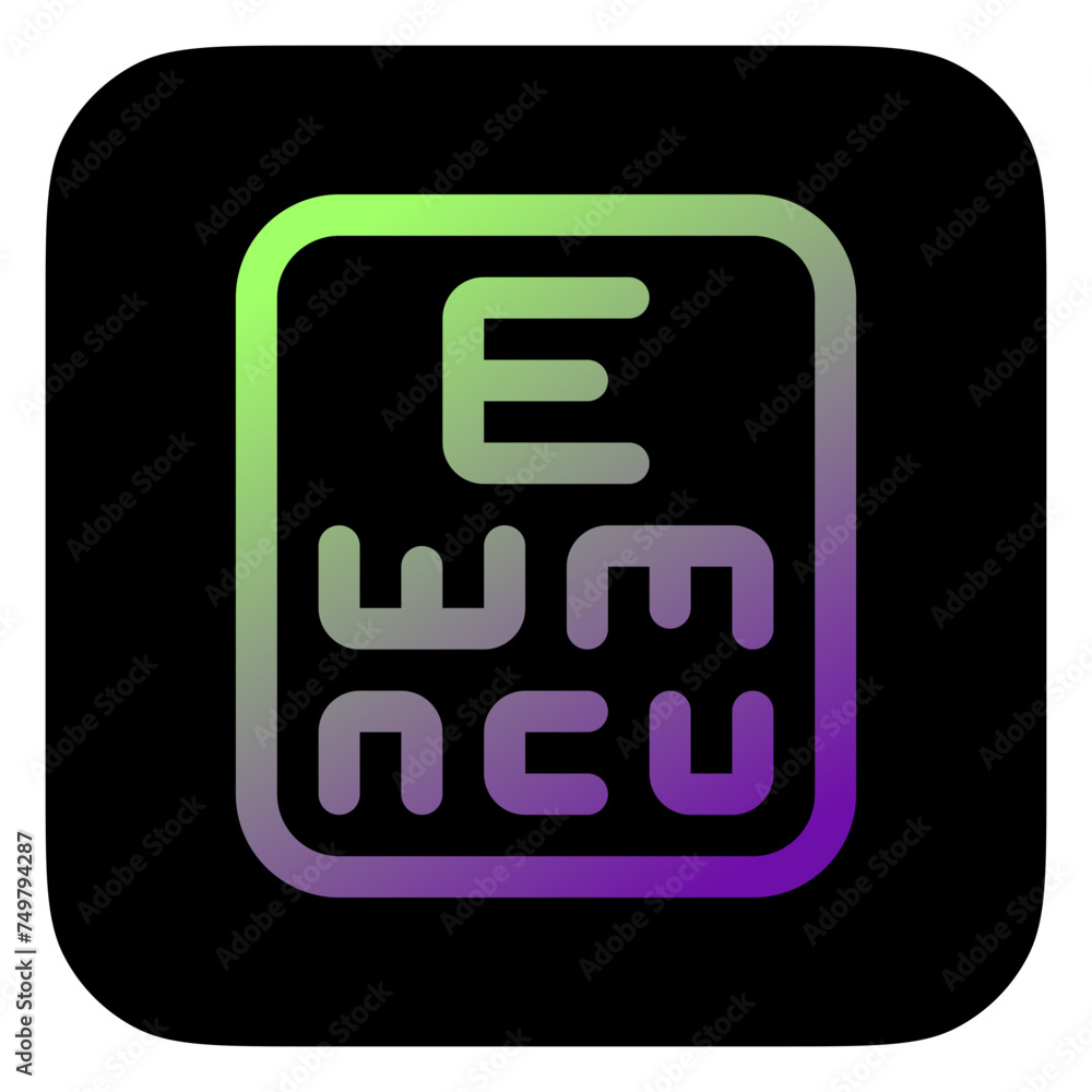 Editable eye chart vector icon. Part of a big icon set family. Perfect for web and app interfaces, presentations, infographics, etc Editable eye chart vector icon. Part of a big icon set family. Perfect for web and app interfaces, presentations, infographics, etc