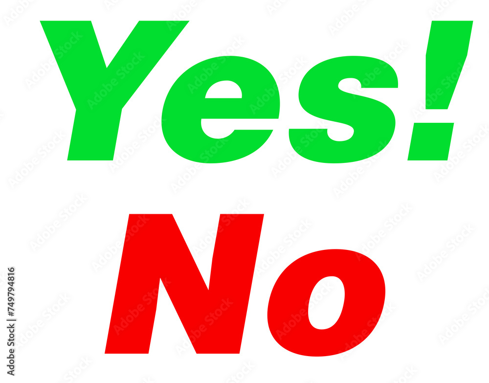 yes and no - on transparent background PNG yes and no - on transparent background PNG