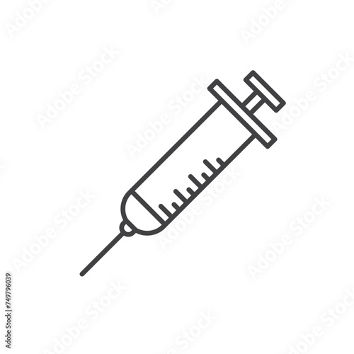 Syringe Vector Line Icon illustration.