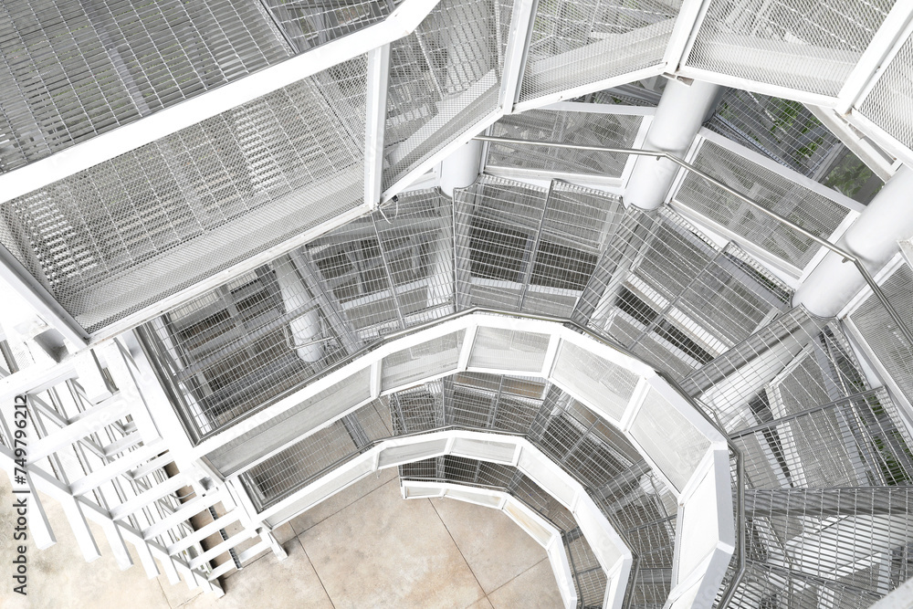 Obraz premium White steel structure of observation tower.