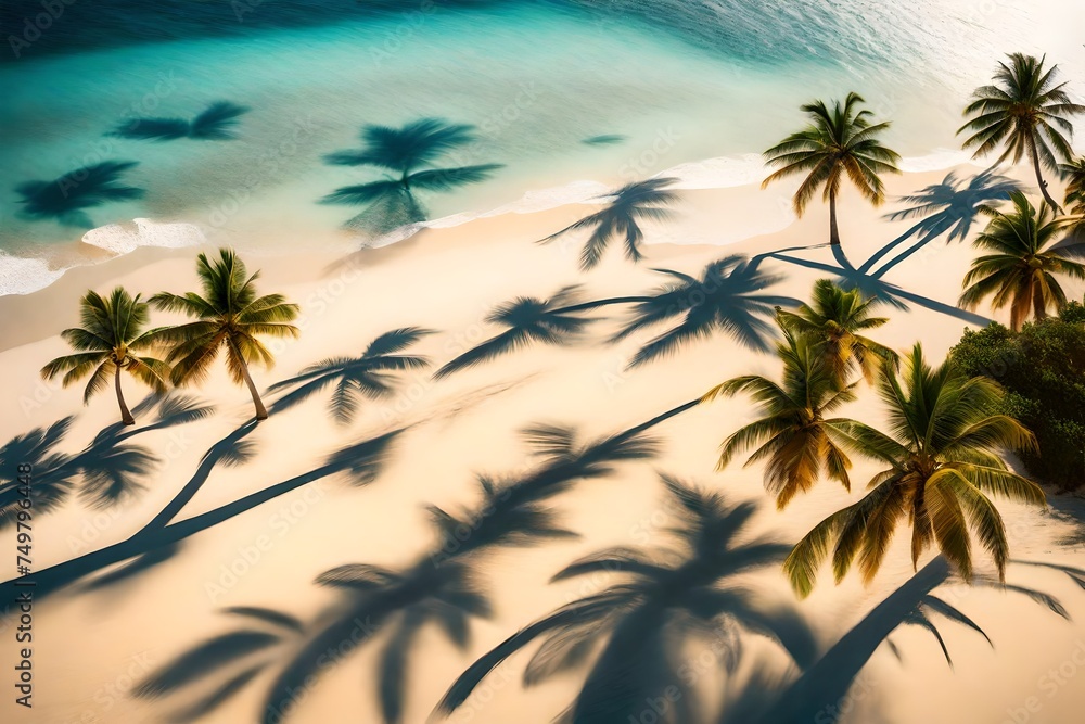 palm trees on the beach generated by AI technology
