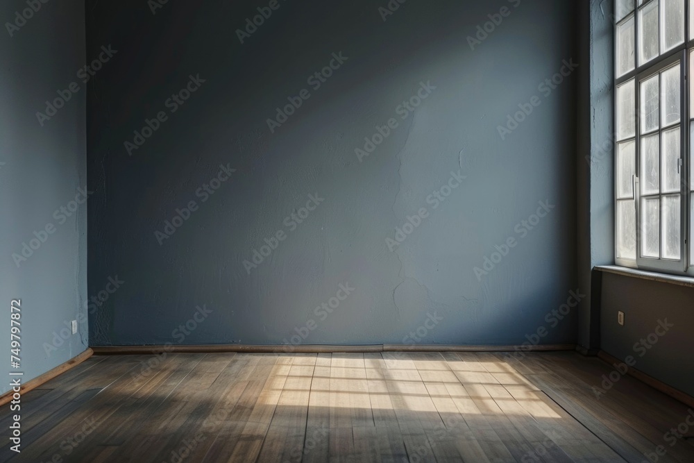 Interior of a room with a window and wooden flooring. Suitable for home decor and interior design concepts Interior of a room with a window and wooden flooring. Suitable for home decor and interior design concepts