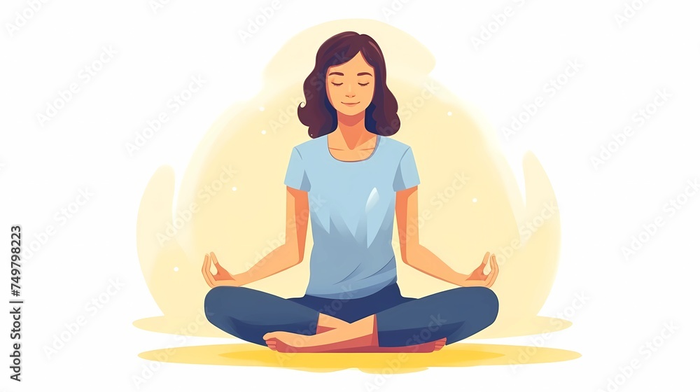 women's meditation, yoga illustration, female yoga women's meditation, yoga illustration, female yoga