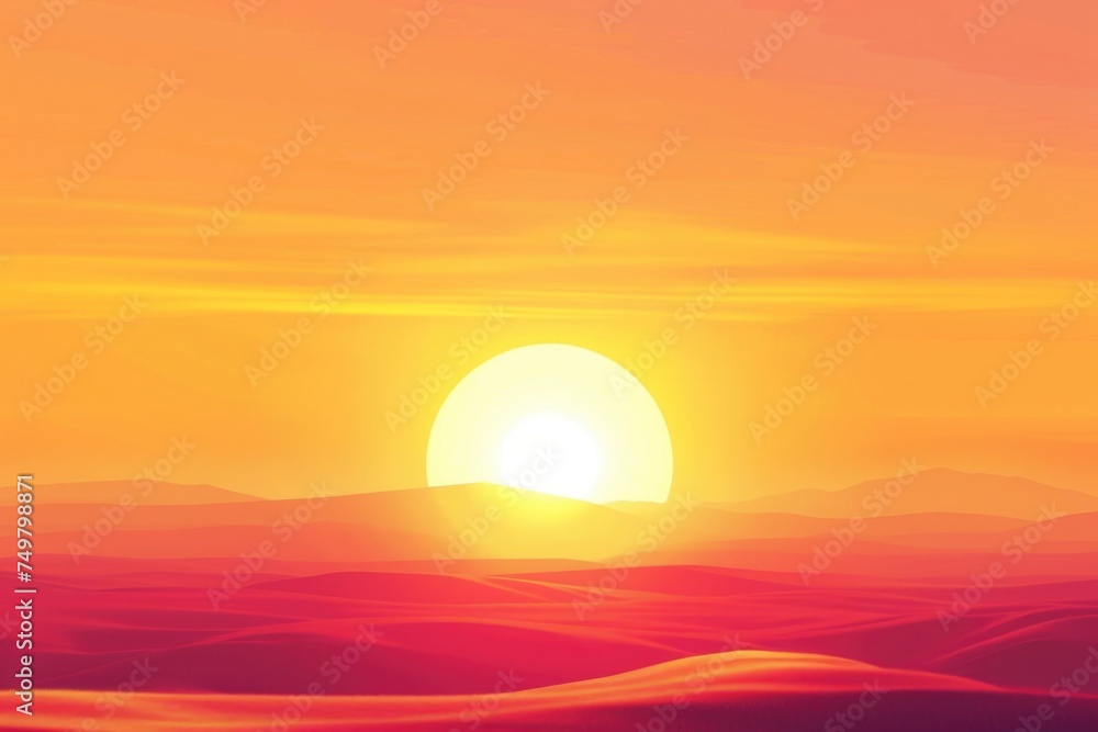 Beautiful sunset over a vast desert landscape, perfect for travel and nature concepts