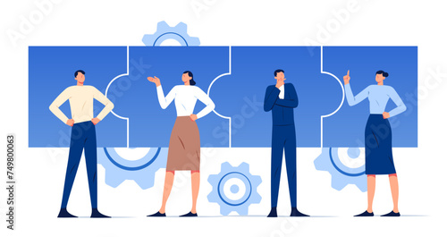 Business people teamwork collective work vector illustration