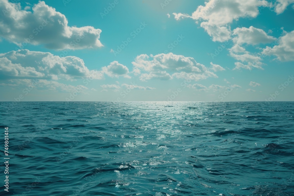 Obraz premium A serene view of clouds reflecting on the water. Suitable for various design projects