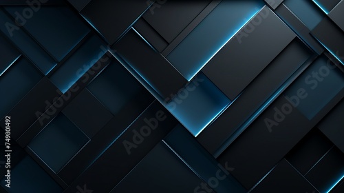 Wallpaper Mural Modern Abstract Background in Black and Blue - Geometric Shapes - Squares, Triangles, Lines - Matte Finish - Ideal for Design Templates Torontodigital.ca