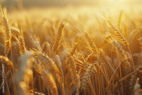 A detailed view of a wheat field. Suitable for agricultural concepts