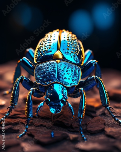 Blue Death Feigning Beetle AI Generated pictures