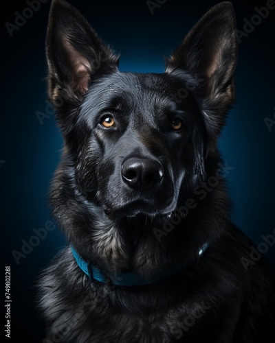 Blue German Shepherd AI Generated pictures