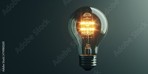 A glow light bulb is seen in flight against a grey background, showcasing light turquoise and navy colors, mid-century aesthetics, and eco-friendly craftsmanship. photo