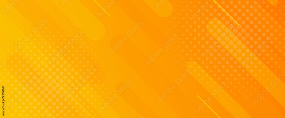 Bright orange abstract gradient banner background with halftone effect. Modern wallpapers. Suitable for templates, sale banners, events, ads, web and pages