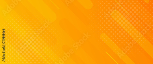Bright orange abstract gradient banner background with halftone effect. Modern wallpapers. Suitable for templates, sale banners, events, ads, web and pages © Ruwaifi