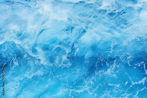 Blue water ocean texture, top view