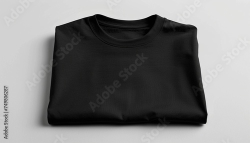 folded black shirt isolated on white photo