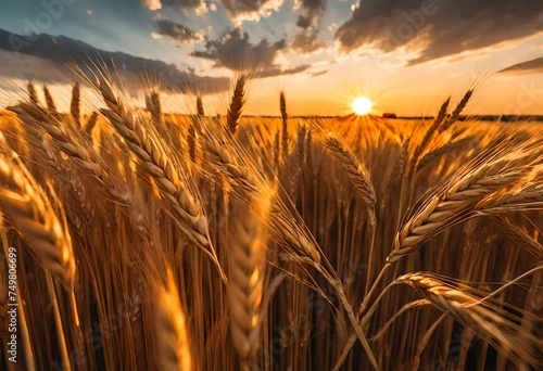 wheat field at sunset