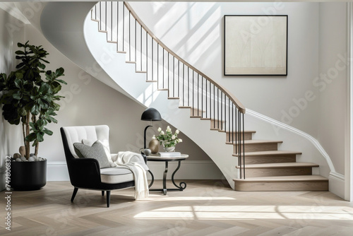 A study in understated elegance  a Scandinavian staircase stands as a testament to the beauty of simplicity and refined design.