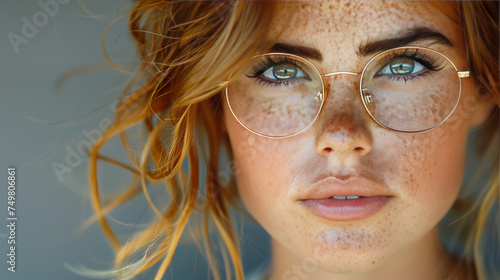 Authentic Beauty: Portrait of a Young Woman with Freckles