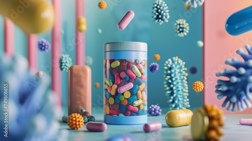 Fitness video series with packaging inspired by the unseen world of microbes promoting health and wellness