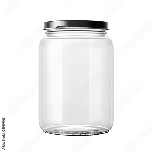 A blank plastic jar with a screw-on lid isolated on transparent background, png