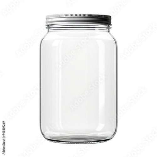 A blank plastic jar with a screw-on lid isolated on transparent background, png