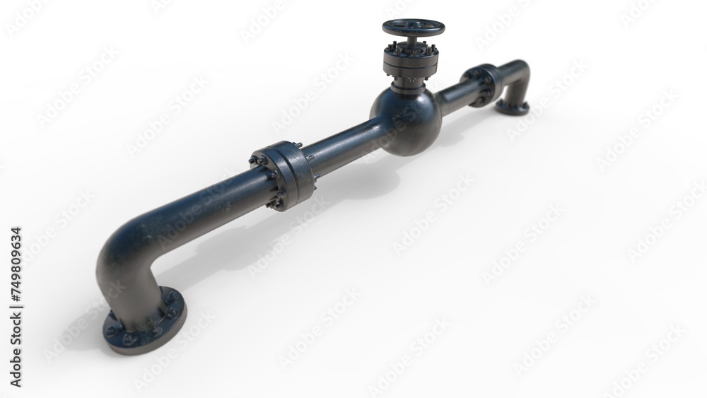 Industrial steel Pipe Valve on White Background Industrial steel Pipe Valve on White Background