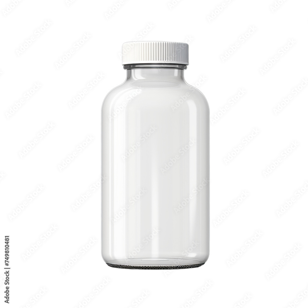 A blank plastic medicine bottle isolated on transparent background, png