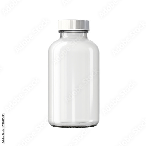 A blank plastic medicine bottle isolated on transparent background, png