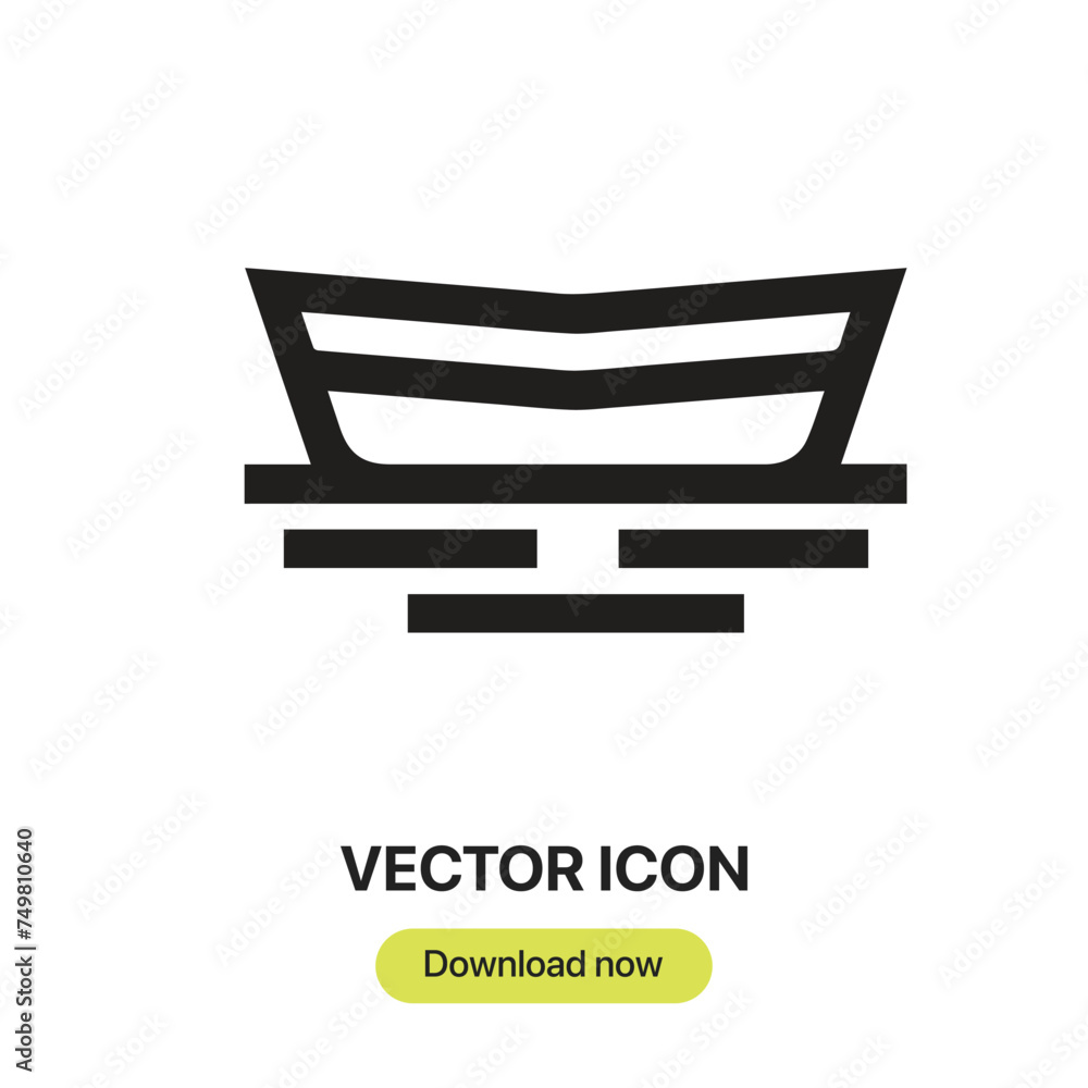 Boat icon vector. Linear-style sign for mobile concept and web design. Boat symbol illustration. Pixel vector graphics - Vector.
Boat icon vector. Linear-style sign for mobile concept and web design. Boat symbol illustration. Pixel vector graphics - Vector.