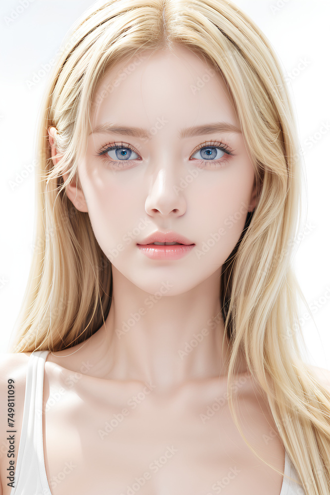 Gorgeous Young Female Model - Fashion or Cosmetics Model - Beauty with Perfect Fine Features - Beautiful Smooth Hair Gorgeous Young Female Model - Fashion or Cosmetics Model - Beauty with Perfect Fine Features - Beautiful Smooth Hair