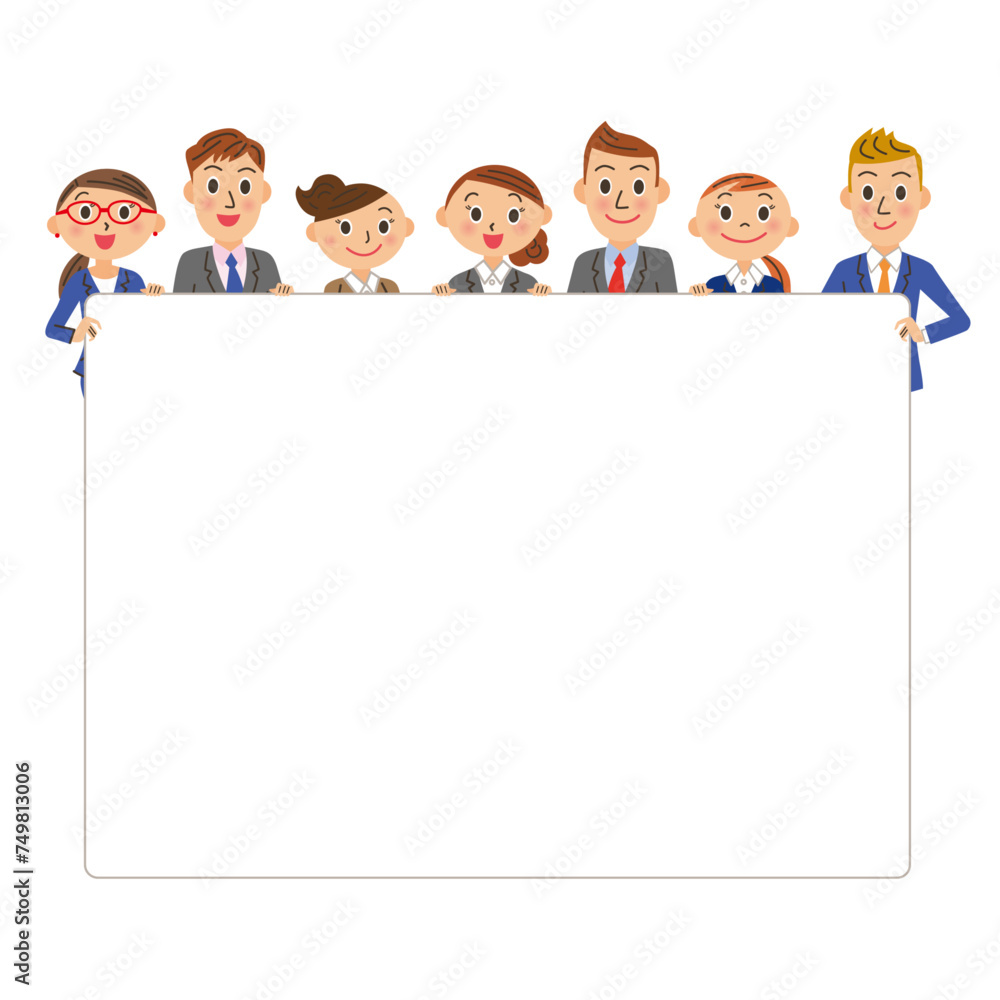 ビジネスマンがメッセージボードを持っている