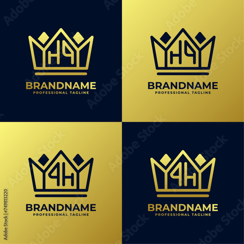 Letters HQ and QH Home King Logo Set, suitable for business with HQ and QH initials