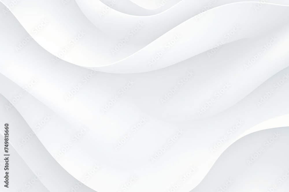 Fototapeta premium Abstract art: White wave on white background with shadow, Monochrome photography