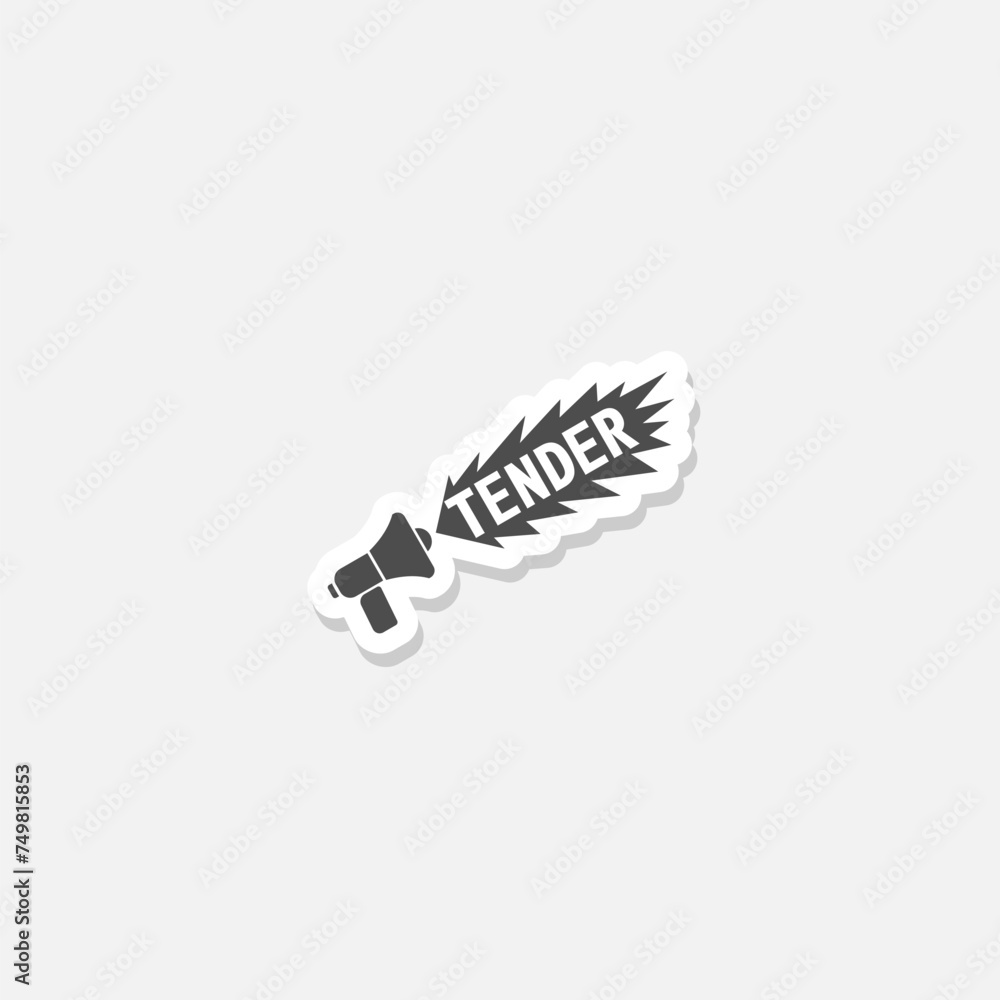 Tender megaphone icon sticker isolated on gray background Tender megaphone icon sticker isolated on gray background