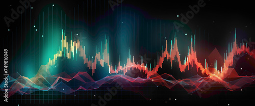 Energetic stock market graph reminiscent of a pulsating heartbeat, showcasing the vitality of financial activity.