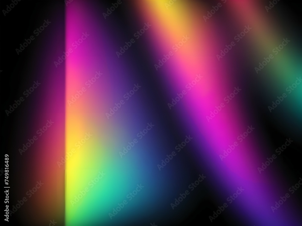 abstract black background with colorful waves rainbow