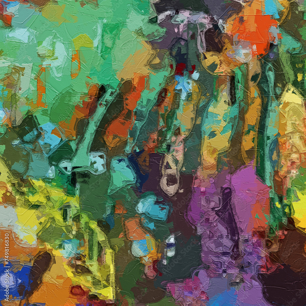 Fototapeta premium Oil painting and various flower cactus beautiful wedding illustrations