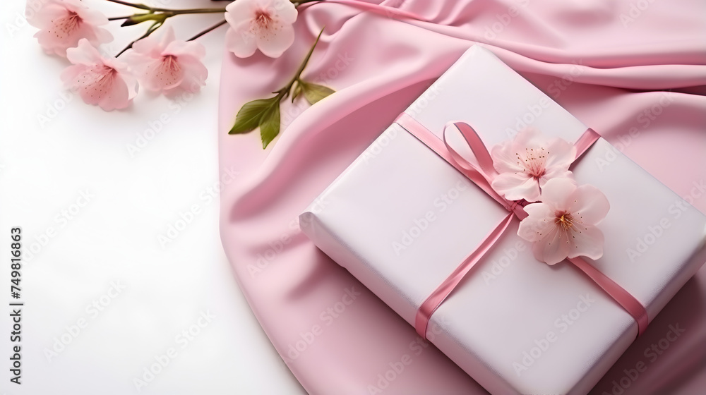 pink box with flower