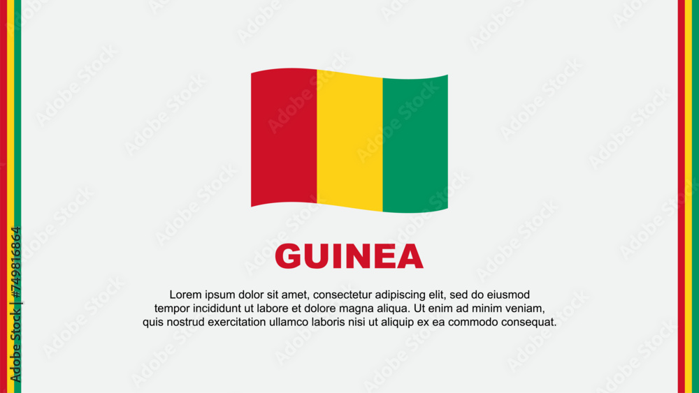 Fototapeta premium Guinea Flag Abstract Background Design Template. Guinea Independence Day Banner Social Media Vector Illustration. Guinea Cartoon